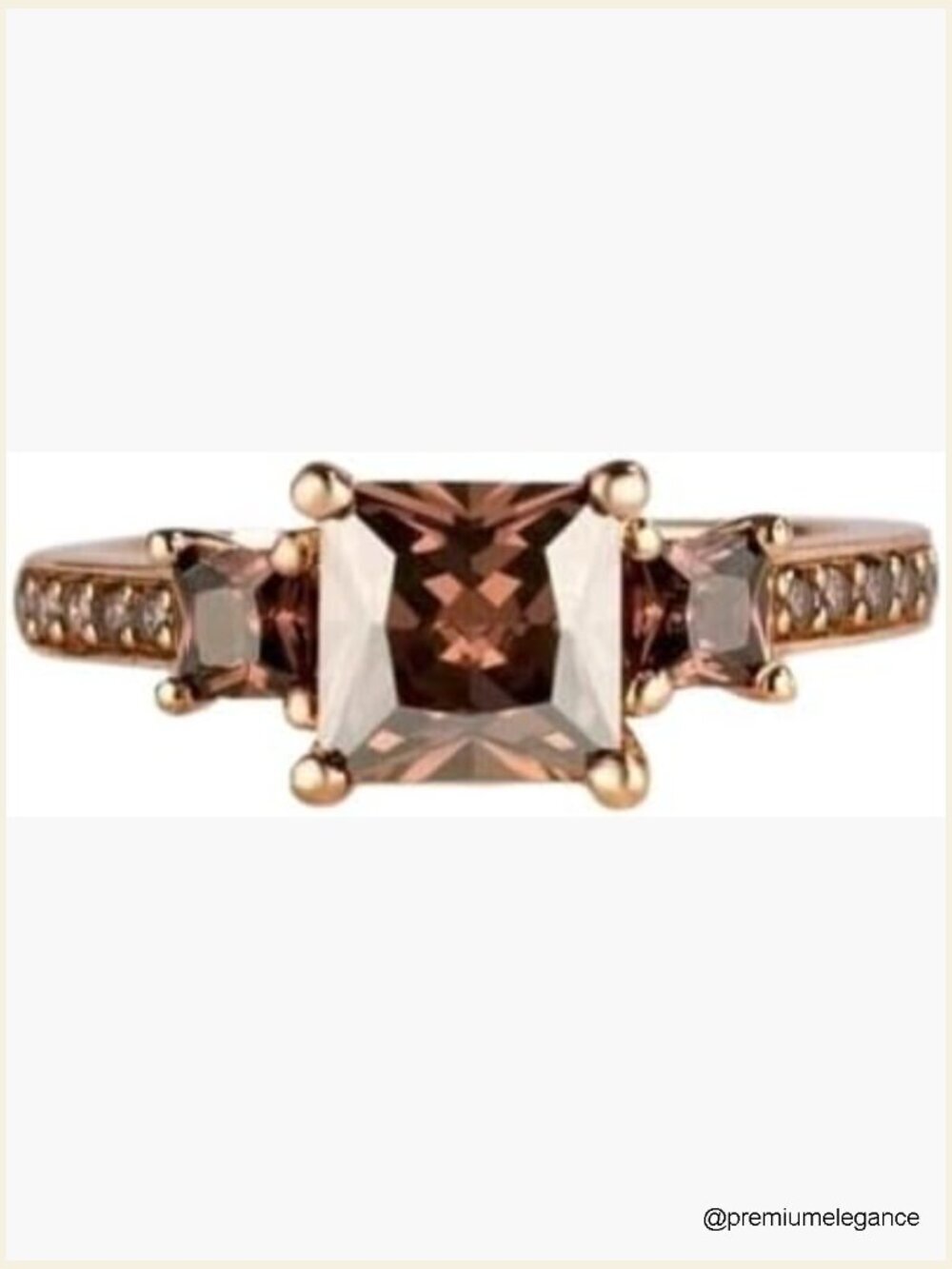 2ct Princess Cut Simulated Diamond Engagement Ring 925 Silver 14K Rose Gold